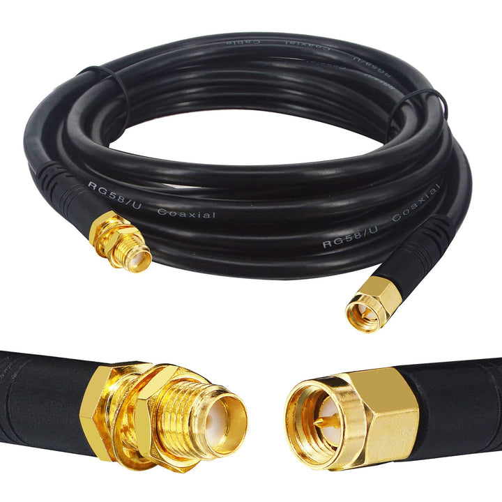Boobrie 3 m SMA Kabel RG58/U SMA Stecker auf SMA Buchse Verlängerungskabel Antenne SMA 50 Ohm Koaxia