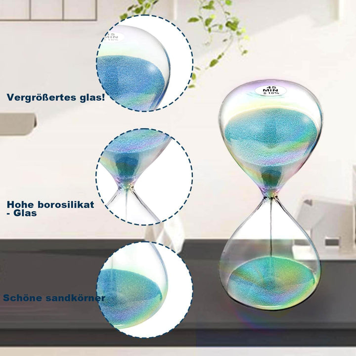 SuLiao Sanduhr, 45 Minuten, türkis, 45 Min Hourglass Sand Time, grosses Sandglas, reloj de Arena 45