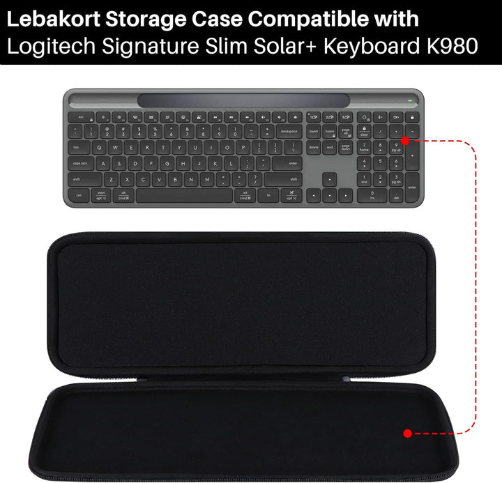 Lebakort Hart Reise Schutz Hülle Etui Tasche für Logitech Signature Slim Solar+ K980 Tastatur