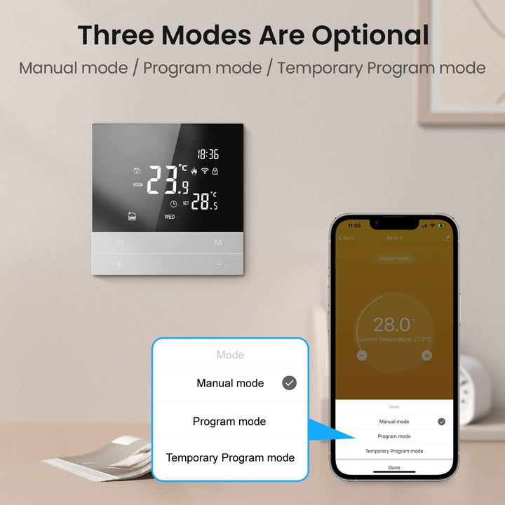 AVATTO Thermostat für Elektrische Fussbodenheizung Smart WiFi Thermostat Programmierbar Raumthermost