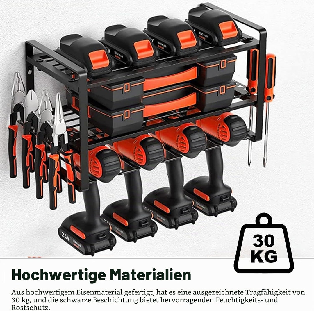 3 Stufige Werkzeugregal, Werkzeug Wandhalterung mit 4 Aufhängeschlitze Einfache, Werkzeugspeicher Au