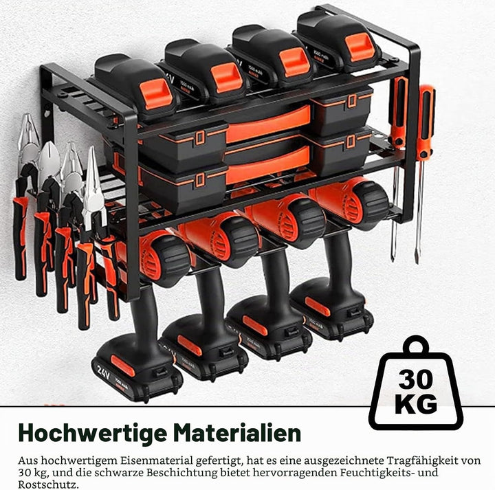 3 Stufige Werkzeugregal, Werkzeug Wandhalterung mit 4 Aufhängeschlitze Einfache, Werkzeugspeicher Au