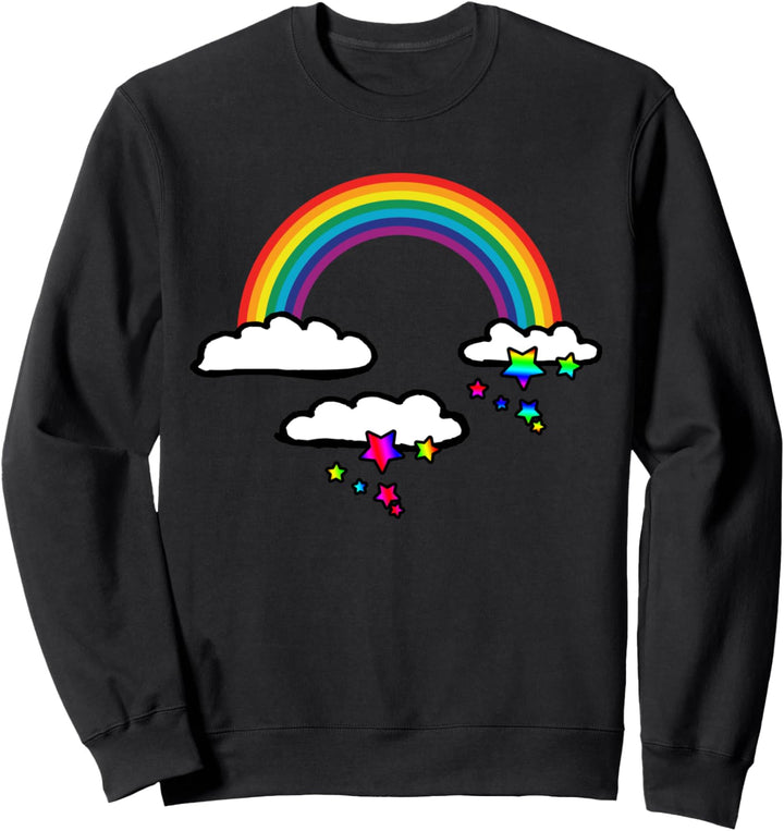 Regenbogensterne Wolken mystisches Fantasy-Design Sweatshirt