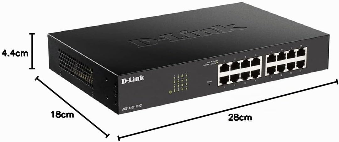 D-Link DGS-1100-16V2/E 16-Port Gigabit Smart Switch (10/100/1000 Mbit/s, einfache Plug &amp; Play-Instal