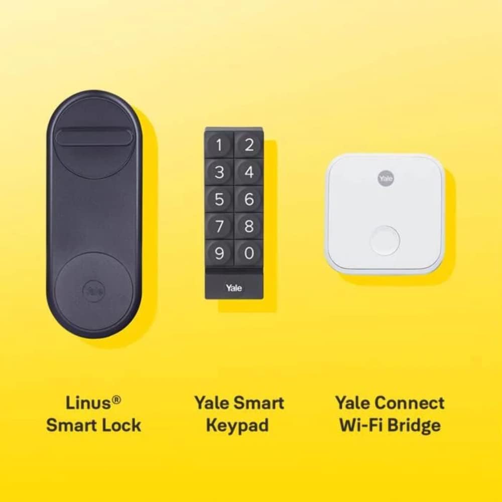 Yale - Linus Smart Lock - Mattschwarz (05/101200/MB) - Schlüsselloses und sicheres Türschloss Linus