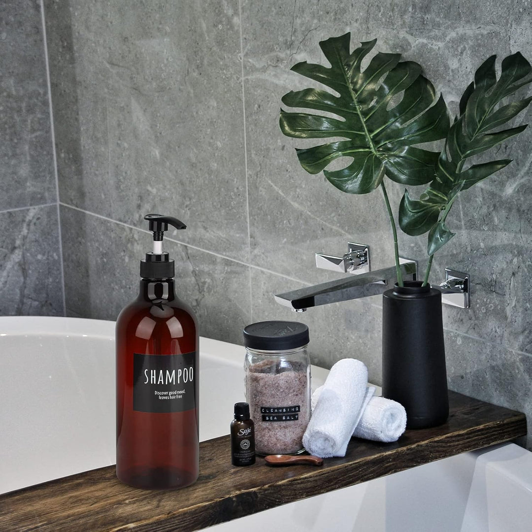 1000ml/33.8oz Shampoo-Flasche mit Pumpe, Segbeauty 3pcs Leere Shampoo- und Conditioner-Flasche, Sham