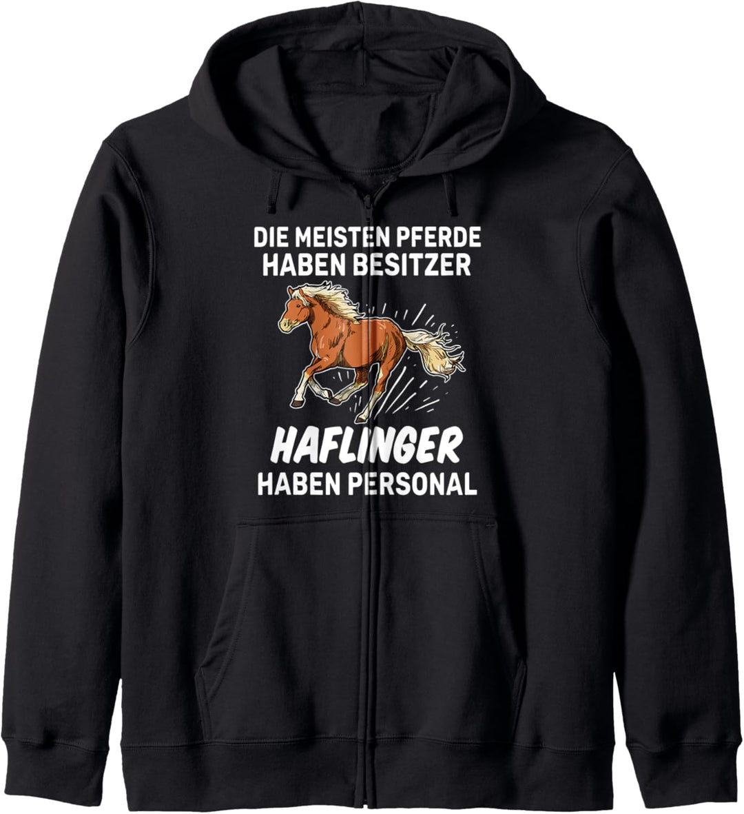 Lustiges Haflinger Personal Reiter Geschenk Pferd Kapuzenjacke