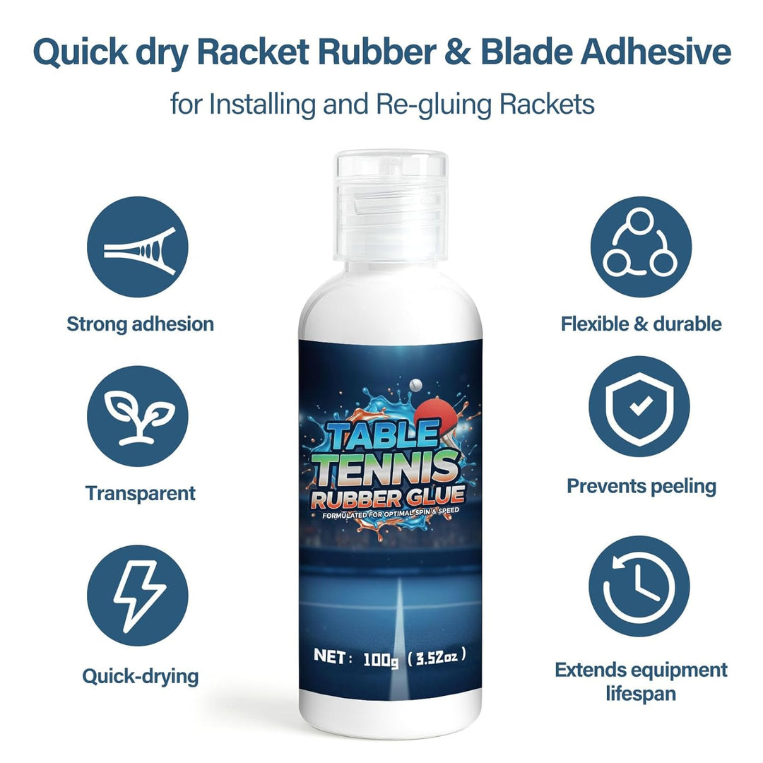 200 ml Tischtenniskleber, schnelltrocknender Kleber für Schlägerbeläge und -hölzer, für Montage und
