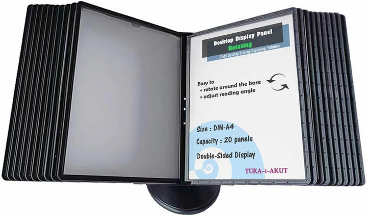 TUKA-i-AKUT 20 Sichttafeln Tisch-Sichttafel Aufsteller 360° Drehbar und Neigungswinkel Verstellbar,