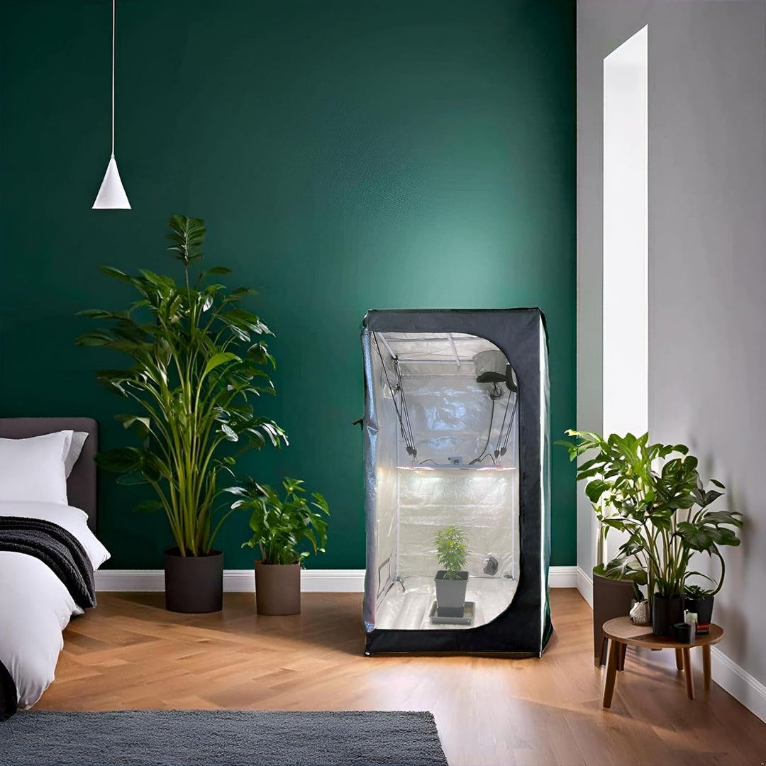 by Crescience Growzelt 80 x 80 x 160 cm Anbauzelt, Metall-Strangel, Hochreflektierendes 600 D anzuch