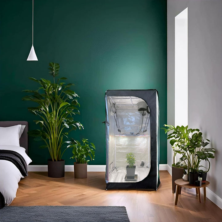 by Crescience Growzelt 80 x 80 x 160 cm Anbauzelt, Metall-Strangel, Hochreflektierendes 600 D anzuch