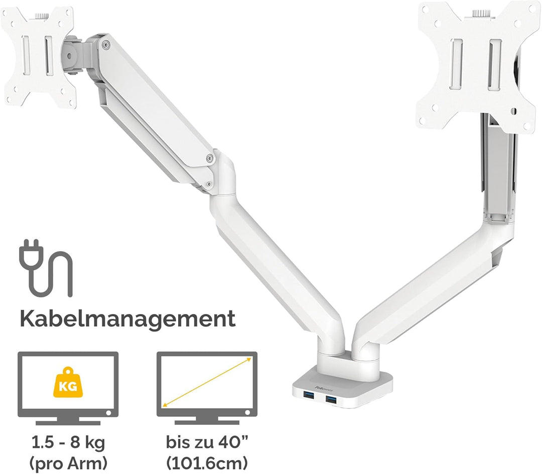 Fellowes Monitor Halterung für 2 Monitore bis je 32 Zoll (81,28 cm) - Platinum Series Monitor Arm mi