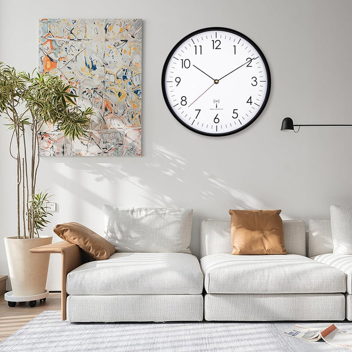 HZDHCLH Funk Wanduhr 30 cm Lautlose Wanduhr Ohne Tickgeräusche, Moderne Batteriebetriebene Uhr für Z