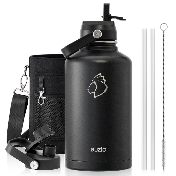 Buzio vakuumisolierte Edelstahl-Wasserflasche, 2 liter (hält kalt für 48 Stunden), BPA-frei, doppelw