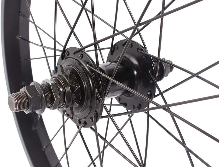 KHE 18" Zoll BMX Hinterrad 14mm schwarz Alu BIG400 Felge 36 Loch 9T Ritzel S/B