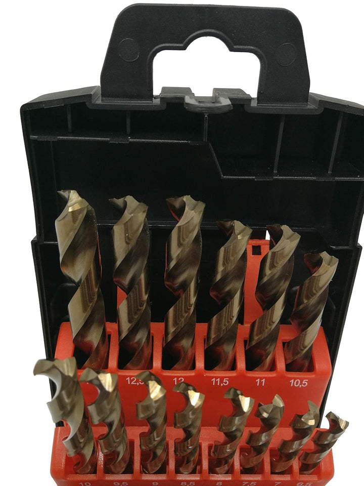 HSS-CO M35 25-tlg. Präzisions - Metallbohrer Set 1-13mm > 0,5mm steigend mit Turbo Spitzenanschliff,