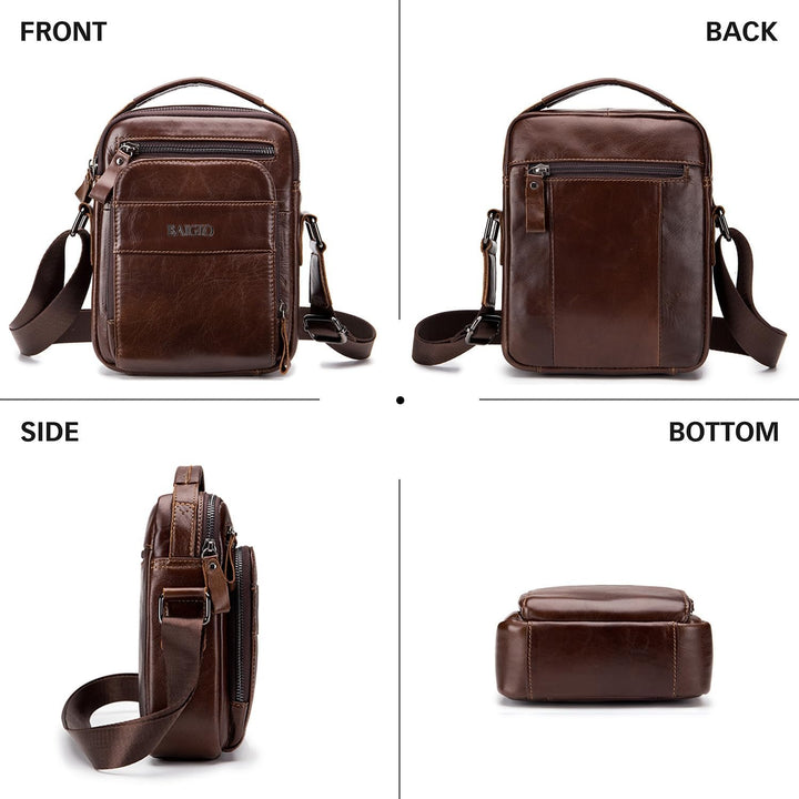 BAIGIO Leder Umhängetasche Herren Schultertasche Vintage Männer Tasche Crossbody Bag Herrentasche zu