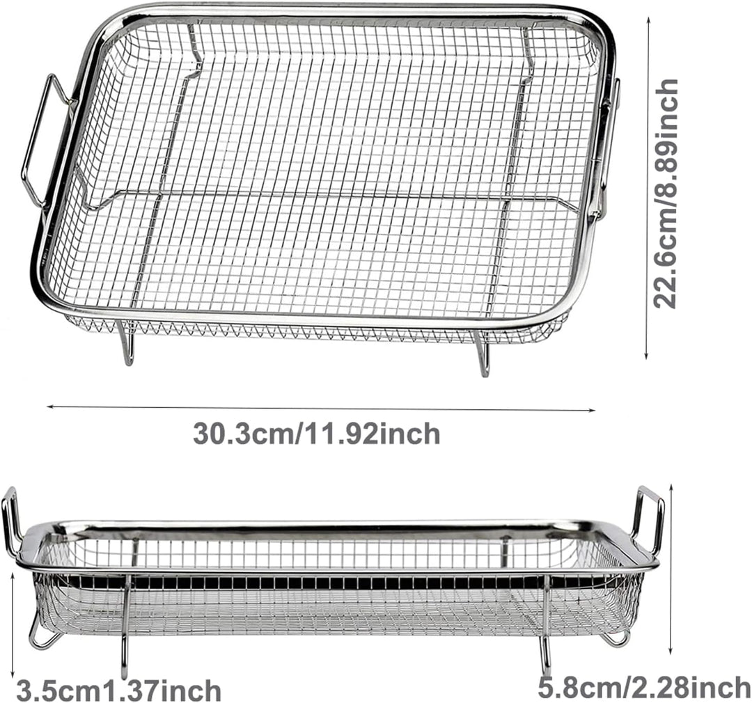 BBQ Grillkorb,Edelstahl Grillkorb Mit Griff,Backform Set Korb,Crisper Korb,Mesh Grillkorb,Kupfer Fri