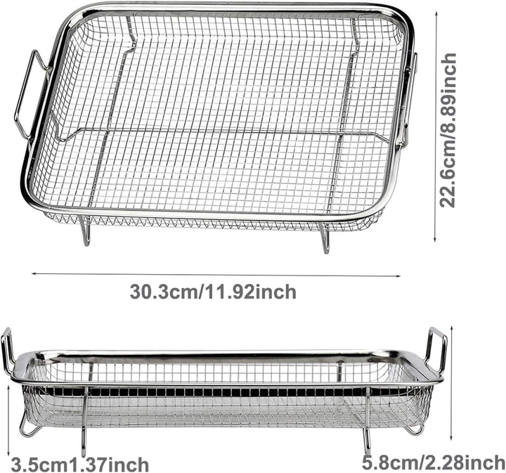BBQ Grillkorb,Edelstahl Grillkorb Mit Griff,Backform Set Korb,Crisper Korb,Mesh Grillkorb,Kupfer Fri