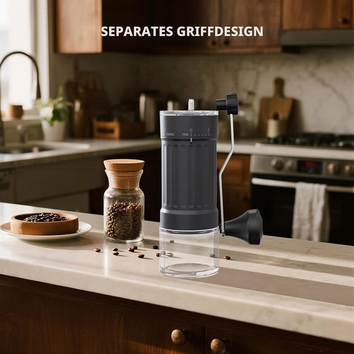 Manuelle Kaffeemühle, 30 g Kapazität, Kaffeebohnen-Handmühle mit 40 einstellbaren Einstellungen für
