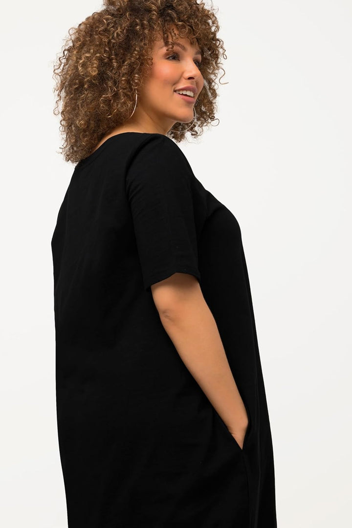 Ulla Popken Damen Jersey Kleid 42-44 Schwarz, 42-44 Schwarz