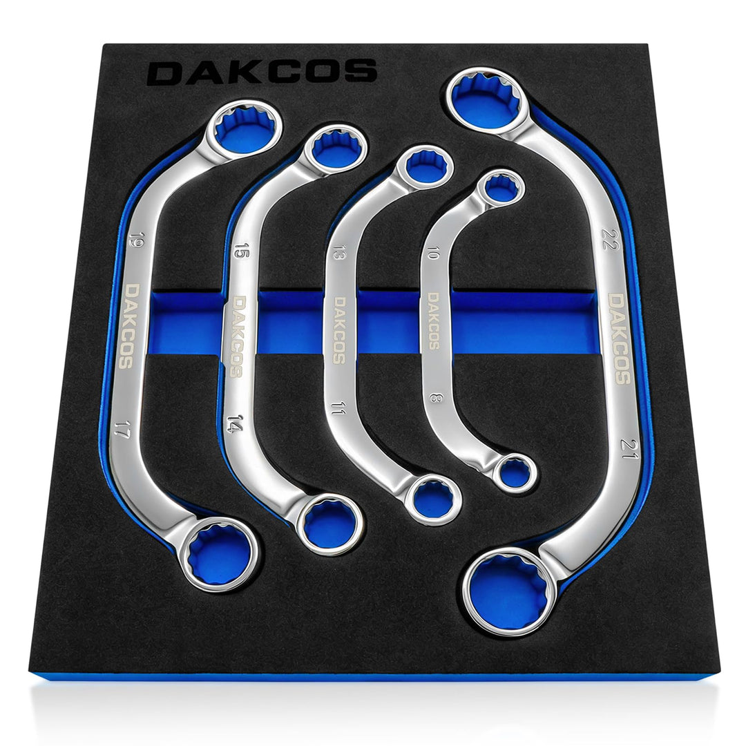 DAKCOS Starter- und Blockschlüssel-Satz, Doppelringschlüssel-Satz, C-Form Ringschlüssel Set | 5-tlg.