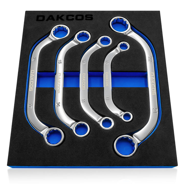 DAKCOS Starter- und Blockschlüssel-Satz, Doppelringschlüssel-Satz, C-Form Ringschlüssel Set | 5-tlg.