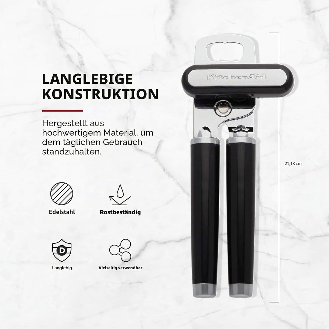 KitchenAid KE199OHOBA Klassischer Multifunktions-Dosenöffner/Flaschenöffner, 21 cm, Schwarz One Size
