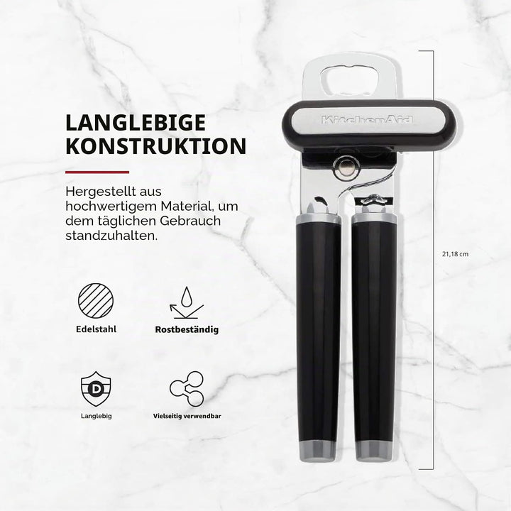 KitchenAid KE199OHOBA Klassischer Multifunktions-Dosenöffner/Flaschenöffner, 21 cm, Schwarz One Size