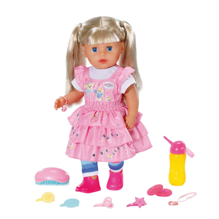 Zapf Creation 828533 BABY born Kindergarten Little Sister 36 cm grosse Puppe mit 7 lebensechten Funk
