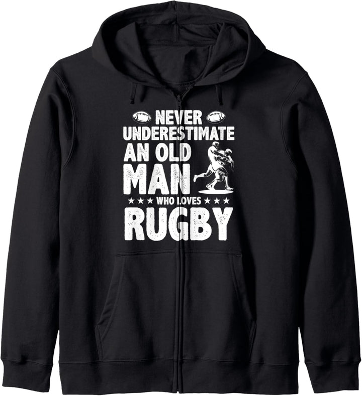 Never Underestimate An Old Man Who Loves Rugby Kapuzenjacke