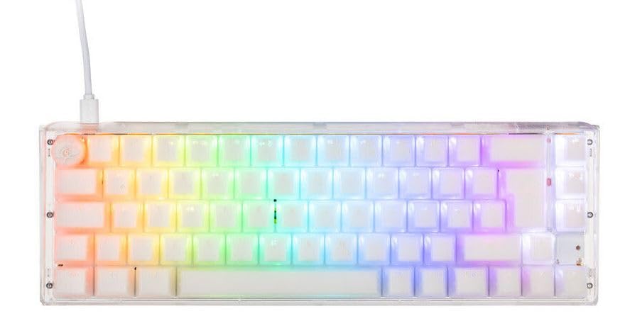 Ducky One 3 Aura White SF Gaming-Tastatur, RGB-LED, MX-Silber