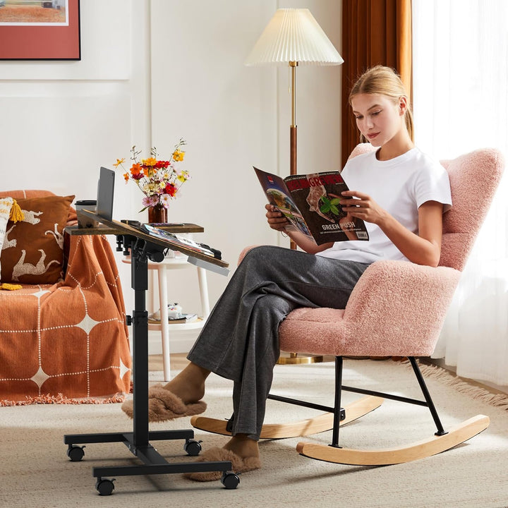 Beistelltisch Mit Rollen, 60x40cm, Mobiler Stehpult, Beistelltisch Laptoptisch mit Rollen, Mobiler S