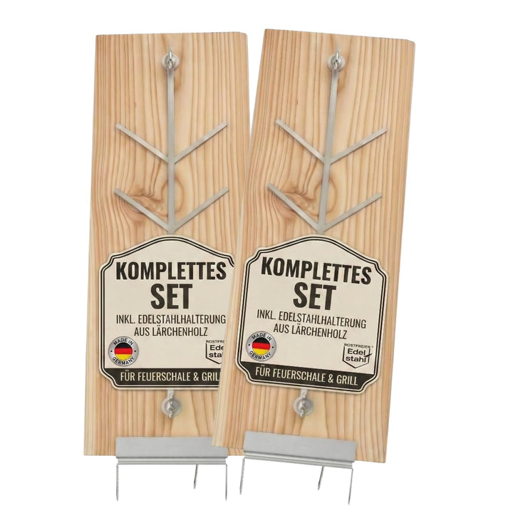 Flammlachsbrett 2er Set Lärche für die Feuerschale und den Kugelgrill Lärche 2er Set, Lärche 2e
