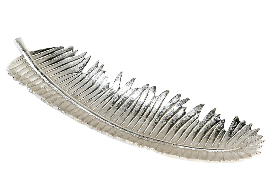 Casablanca - Schale Feder Aluminium silberfarben antik Finish Federdesign