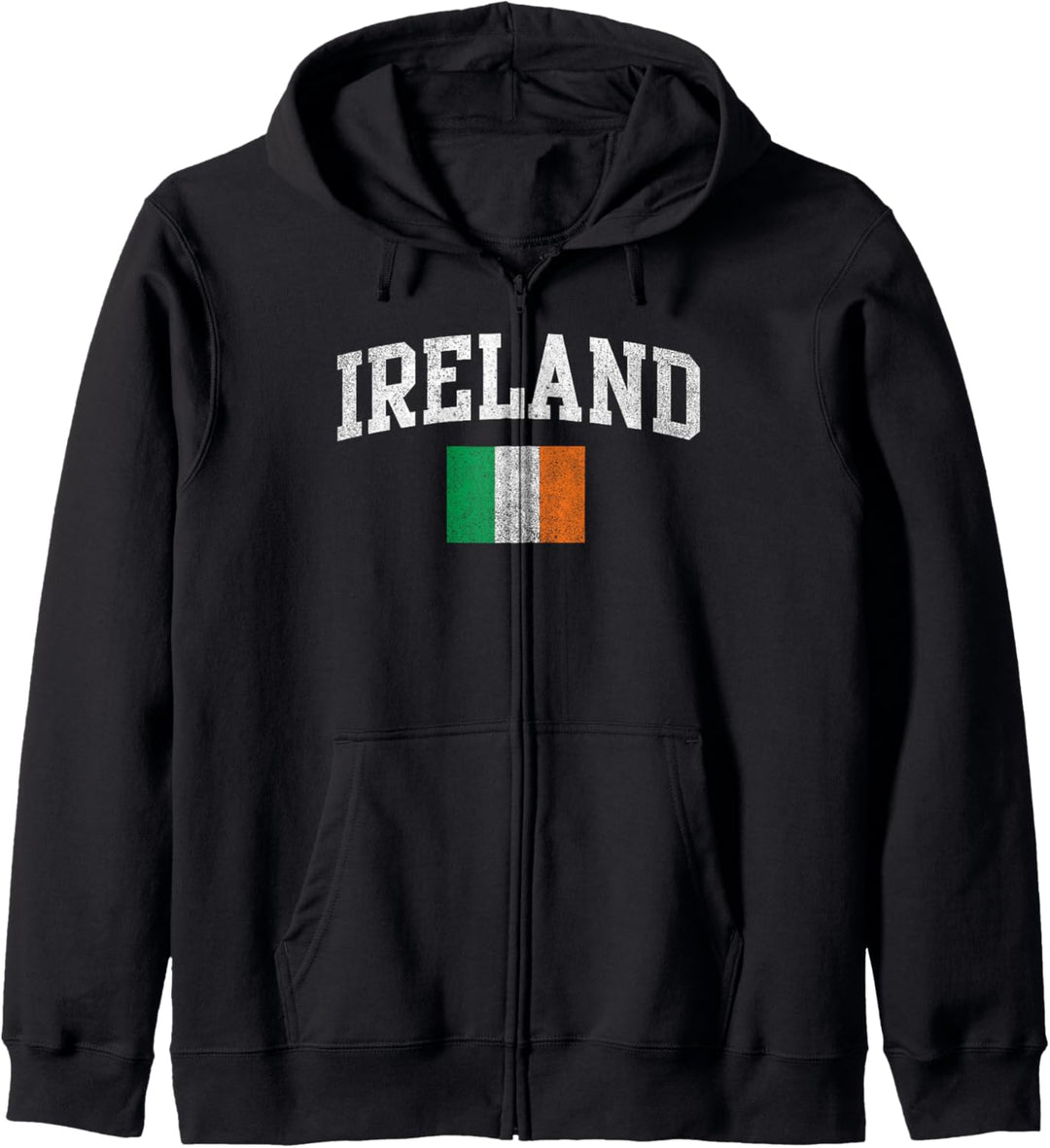 Ireland Simple Bold White Text Center Flag Kapuzenjacke