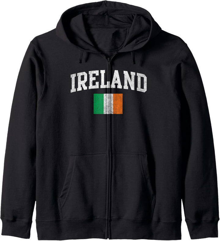 Ireland Simple Bold White Text Center Flag Kapuzenjacke