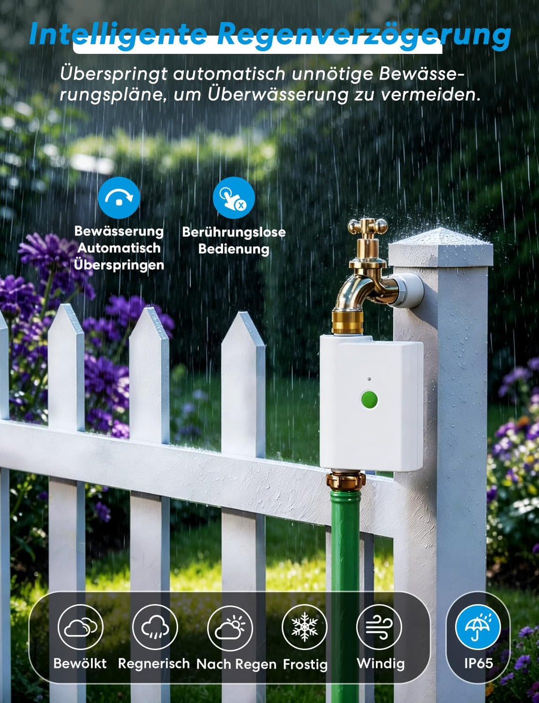 Meross Bewässerungscomputer WLAN MST100 | Automatische Bewässerung - APP Steuerung | Aussen-Fernsteu