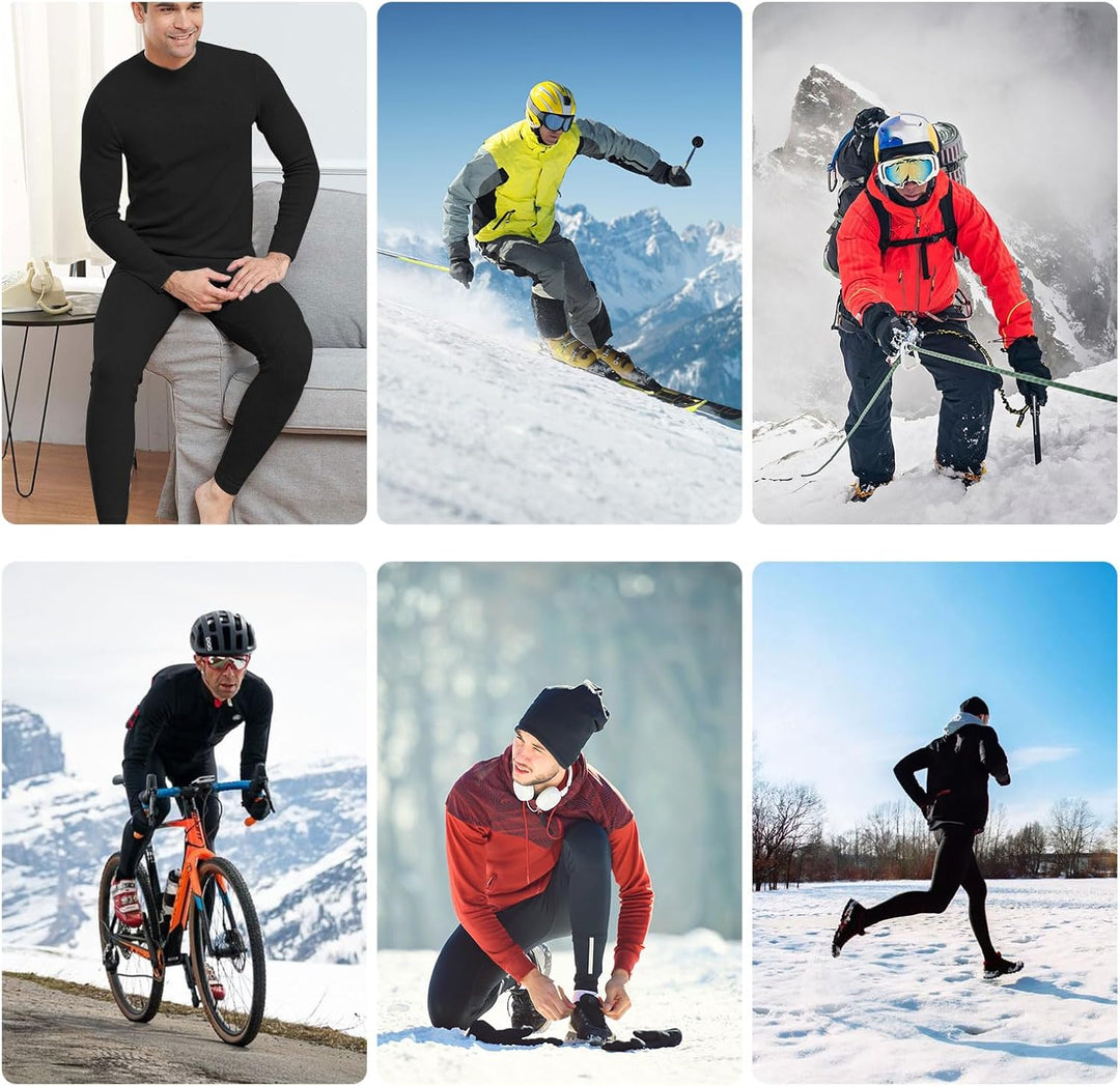SIMIYA Lange Unterhosen Herren, Extra Warm Thermounterhose Gefütterte Unterhosen Männer Lang, Thermo