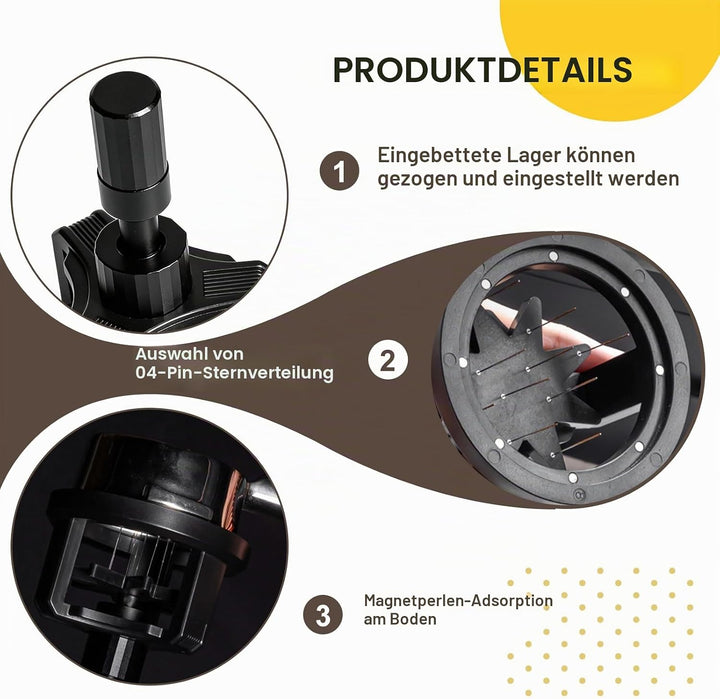 Espresso Nadel, WDT Tools 58mm Espresso-Verteilungswerkzeug mit 10 Nadeln für Barista, Einstellbare