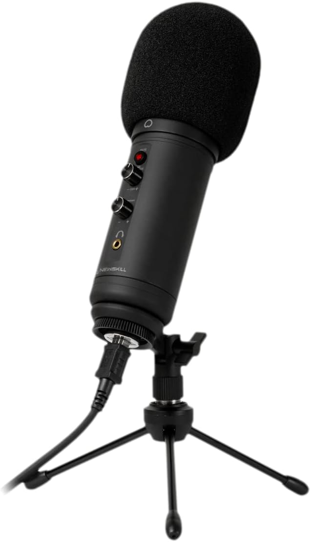 Professionelles Kaliope-Mikrofon für Gaming und Podcast. Schwarz, Schwarz