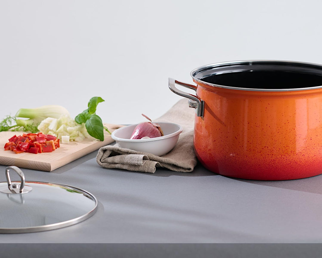 Riess, 0057-034, Emaillepfanne Ø 28cm, Classic, CORALL, Rosa, Volumen (empf.): 2,5 Liter, Herstellun