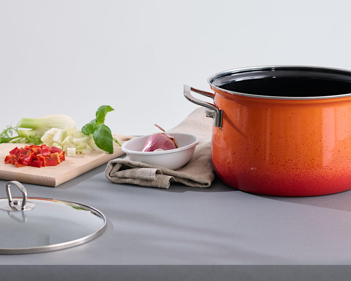 Riess, 0057-034, Emaillepfanne Ø 28cm, Classic, CORALL, Rosa, Volumen (empf.): 2,5 Liter, Herstellun