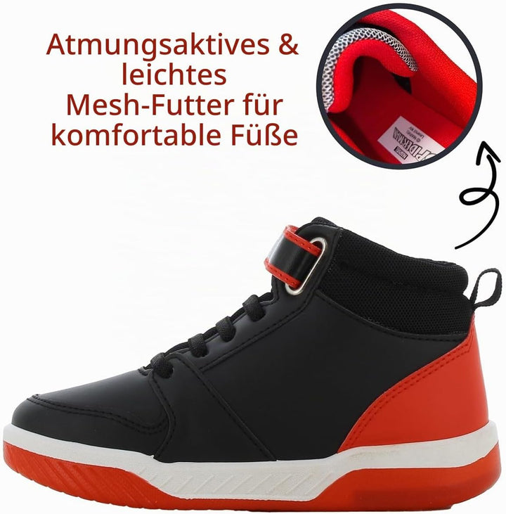 Leomil Paw Patrol Blinkschuhe Schuhe Jungen, Ideal for Schule und Freizeit Schwarz Rot 005 32 EU, Sc