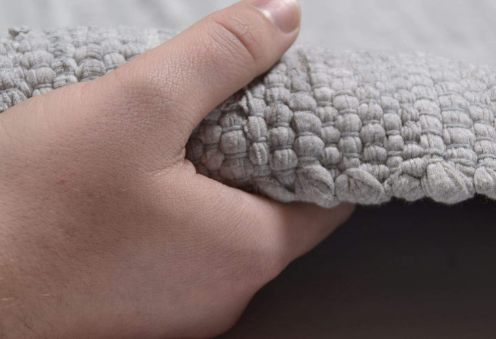 Theko | Dhurry Teppich aus 100% Baumwolle Flachgewebe Teppich Happy Cotton | handgewebt | Farbe: Gra