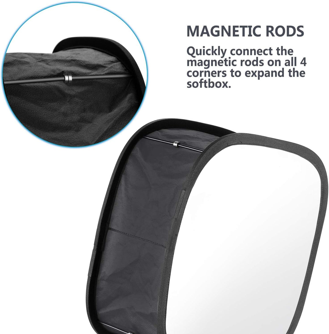 Neewer 2er Pack LED Licht Softbox für 660 LED Panel:9,25x9,25 Zoll Öffnung Faltbarer Lichtdiffusor m