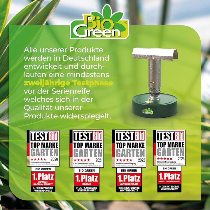 BioGreen Paraffin-Gewächshaus-Heizung WARMAX POWER 4 | max. 300 Watt Heizleistung | für Gewächshäuse