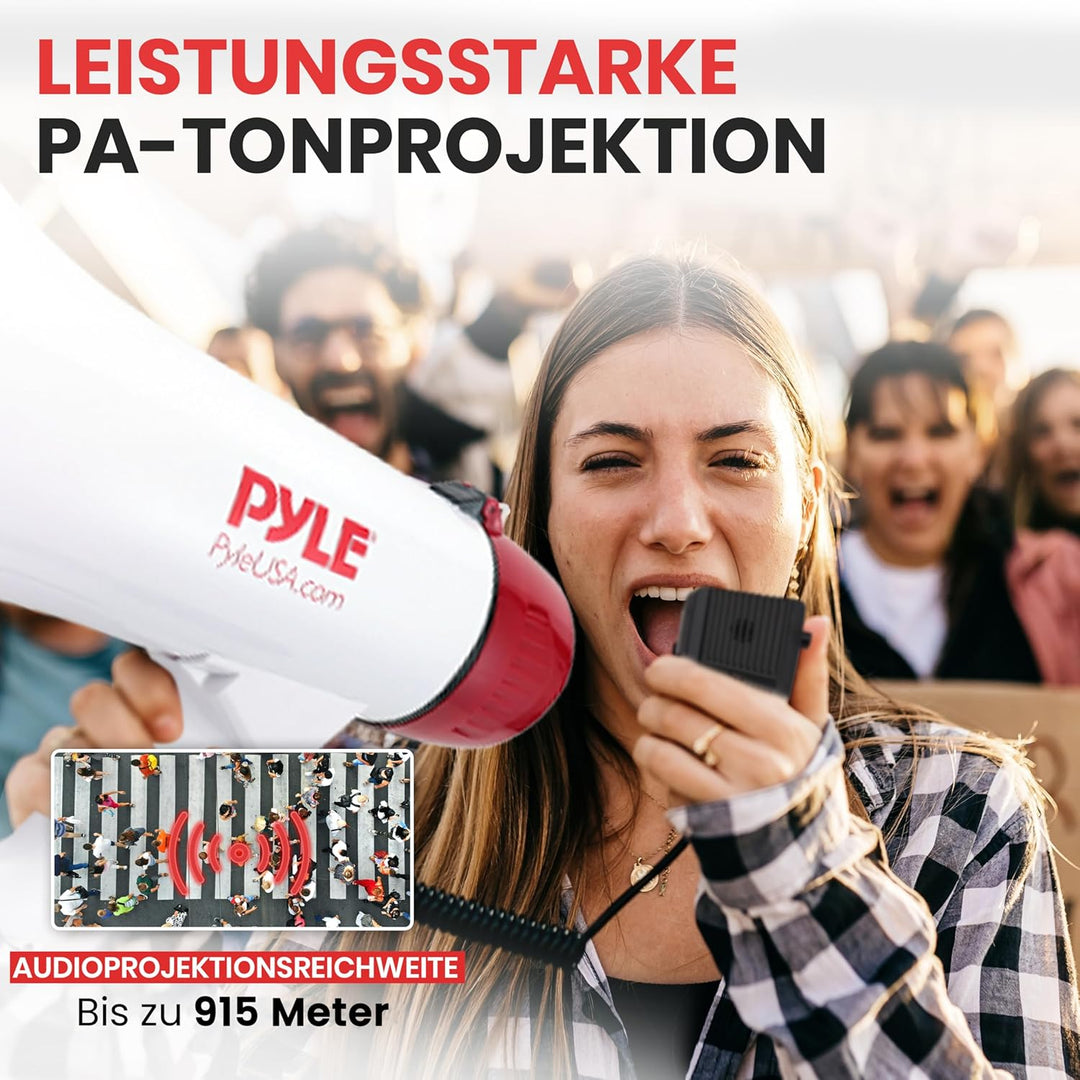 PYLE AUDIO INC Bluetooth Megaphone - PA Megaphone Speaker with Wired Microphone, Siren Alarm Mode, M