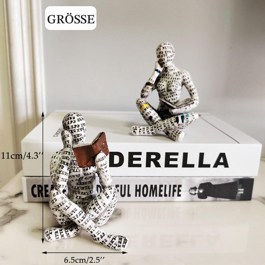 PIGPIGFLY Leserstatue,Deko Figuren,Deko Wohnzimmer,Home Store Dekoration, Leser,Modern Abstract Kuns
