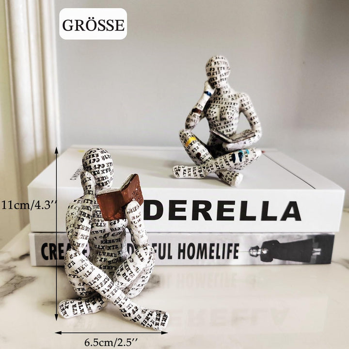 PIGPIGFLY Leserstatue,Deko Figuren,Deko Wohnzimmer,Home Store Dekoration, Leser,Modern Abstract Kuns